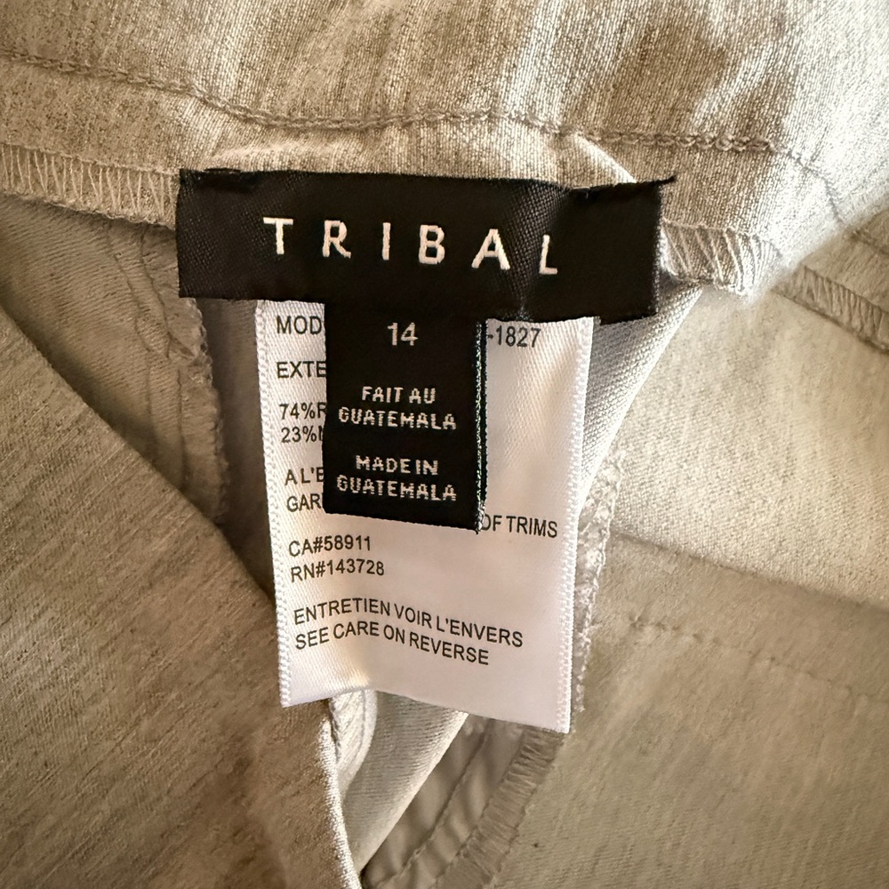 Tribal Fia Cuffed Cropped Trouser Pants Heather Grey Size 14 NWT - Picture 4 of 10